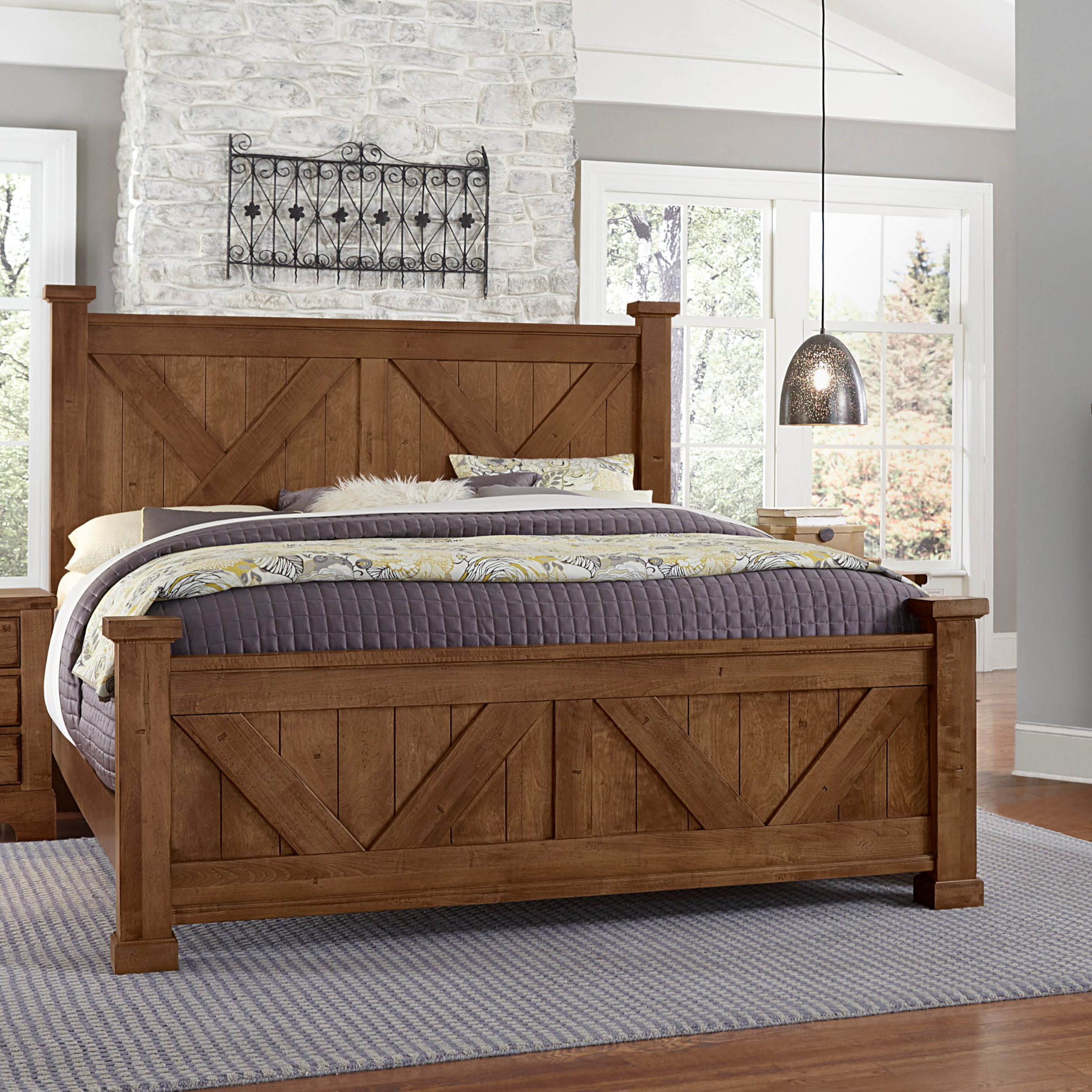 Artisan & Post Cool Rustic California King "X" Panel Bed