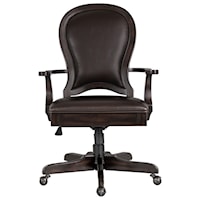 Traditional Leather Executive Chair with Swivel Base