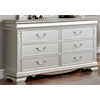 Furniture of America Alecia 6-Drawer Dresser with Carved Wood Accents