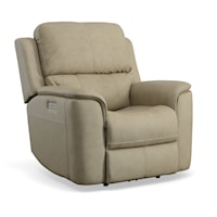 Casual Power Recliner with Power Headrest and Power Lumbar Support