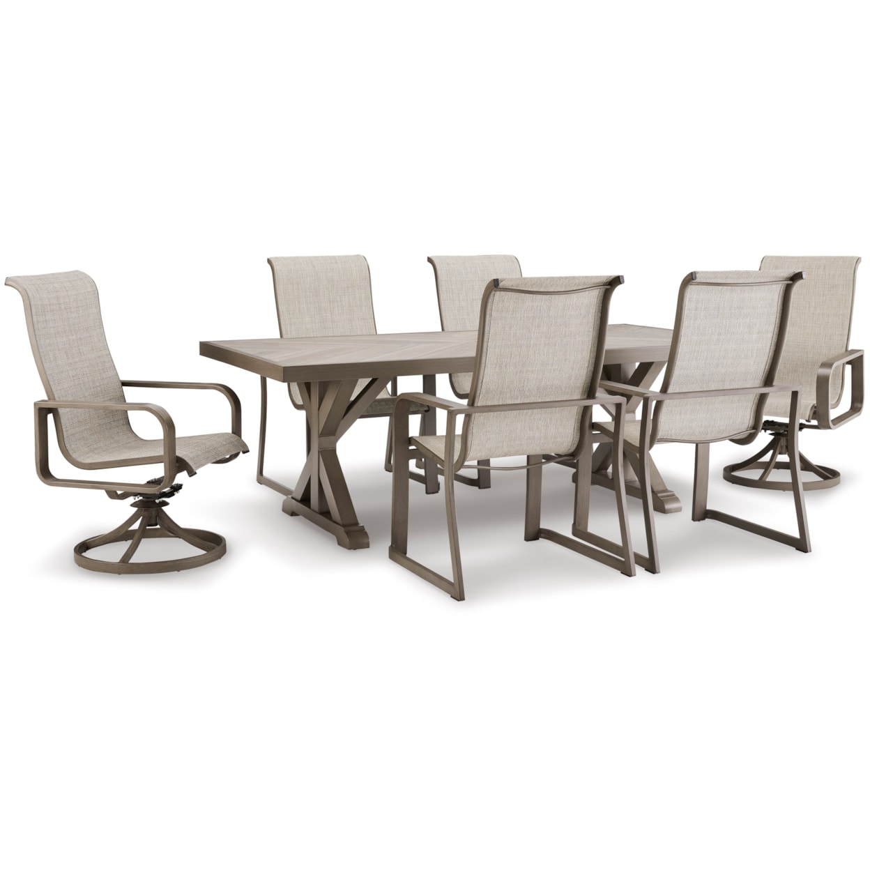 Ashley Furniture Signature Design Beachcroft 7-Piece Outdoor Dining Set