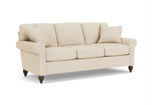 Transitional 3-Seat Sofa with Rolled Arms