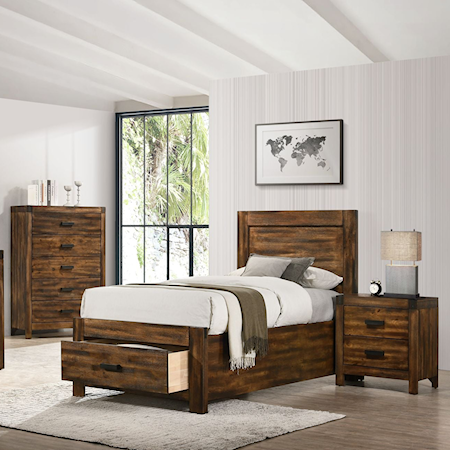Rustic 3 Piece Twin Bedroom Set