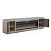 Benchcraft Naydell 92" TV Stand with Electric Fireplace
