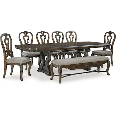 8-Piece Dining Set with Bench