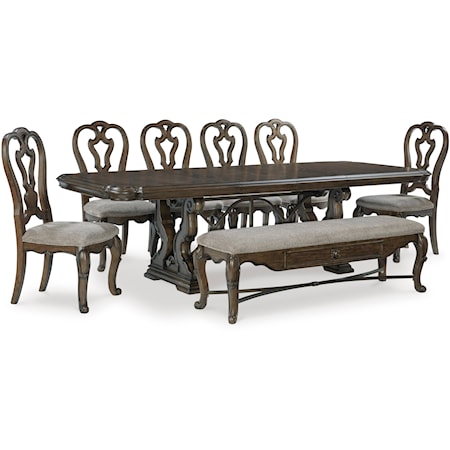 8-Piece Dining Set with Bench