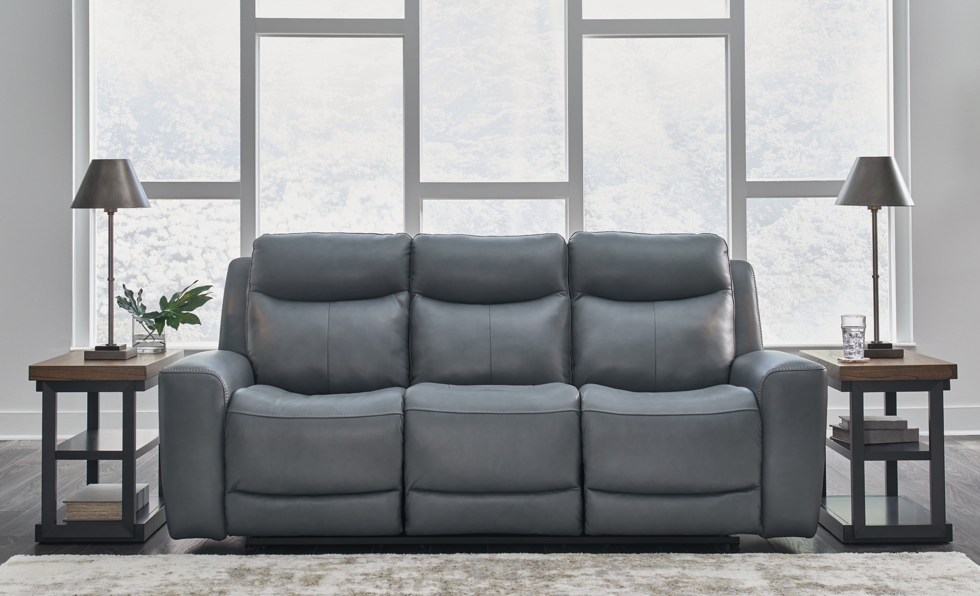 Pwr Rec Sofa With Adj Headrest