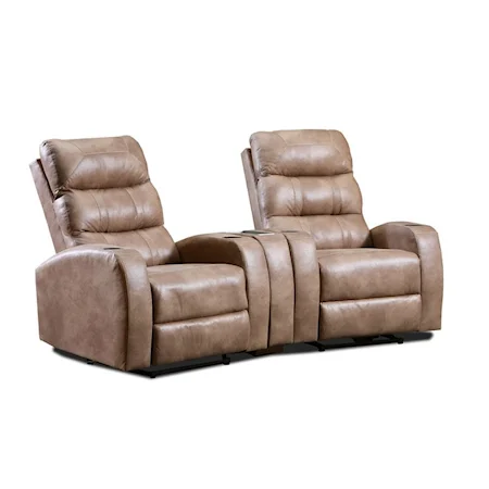 Contemporary Power Loveseat with Cupholders