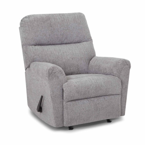 Transitional Manual Rocker Recliner with Pillow Arms