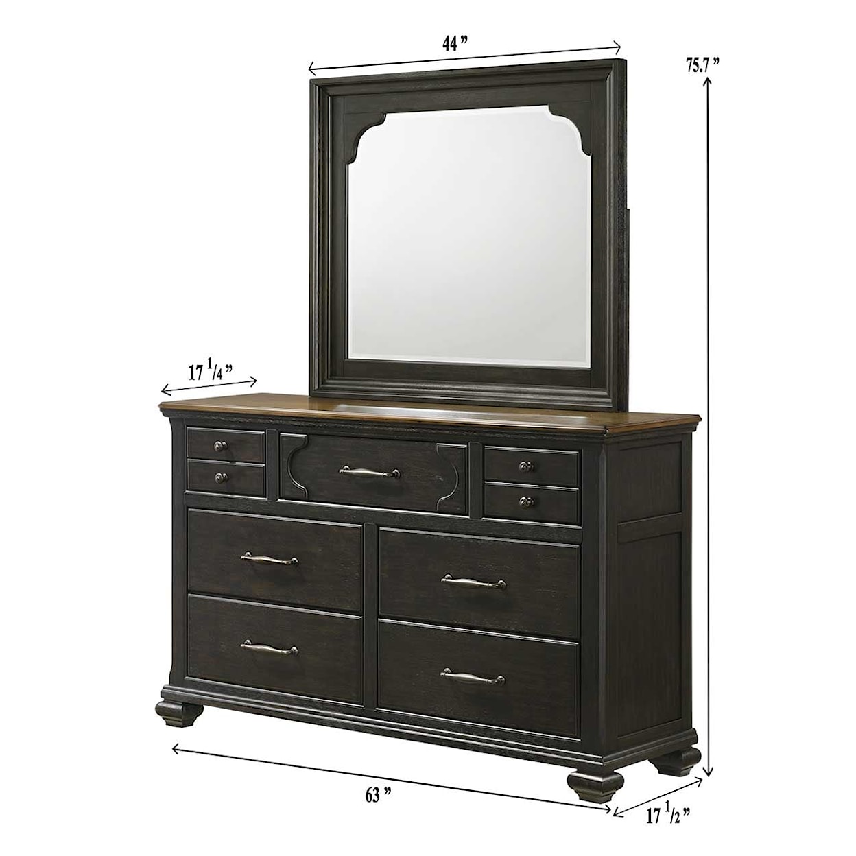 Crown Mark HAMILTON Dresser & Mirror Set