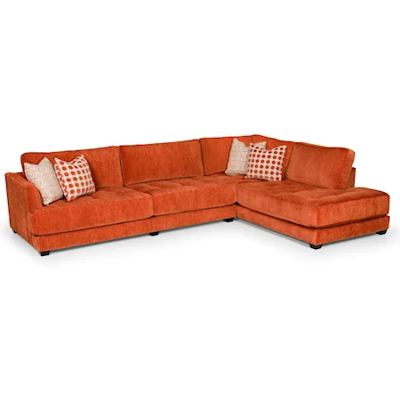 Contemporary Sectional Sofa with Tufted Seat