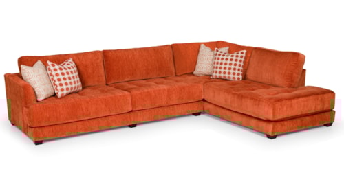 Contemporary Sectional Sofa with Tufted Seat
