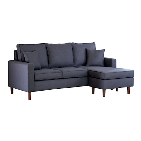 Contemporary Chaise Sofa with Two Pillows