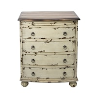 White Distressed Two Tone Drawer Chest
