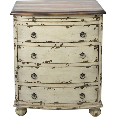 White Distressed Two Tone Drawer Chest