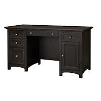 Transitional Computer Desk with Locking File Drawer