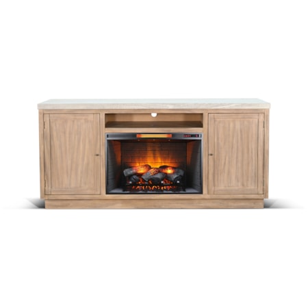 78" Media Console With Electric Fireplace