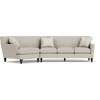 Contemporary 2-Piece Sectional with LAF Angled Chaise