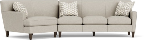 Contemporary 2-Piece Sectional with LAF Angled Chaise