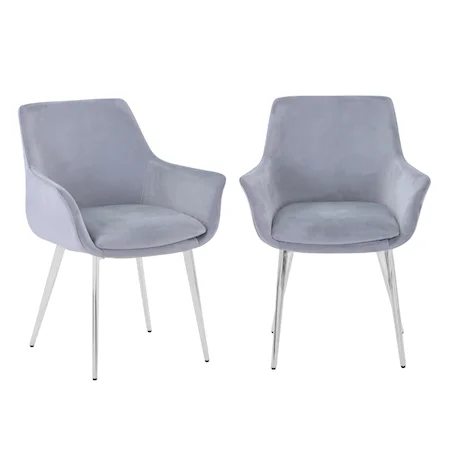 Stella Contemporary Upholstered Dining Chair - Platinum (2/qty)