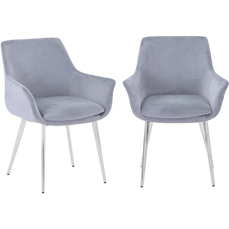 Stella Contemporary Upholstered Dining Chair - Platinum (2/qty)