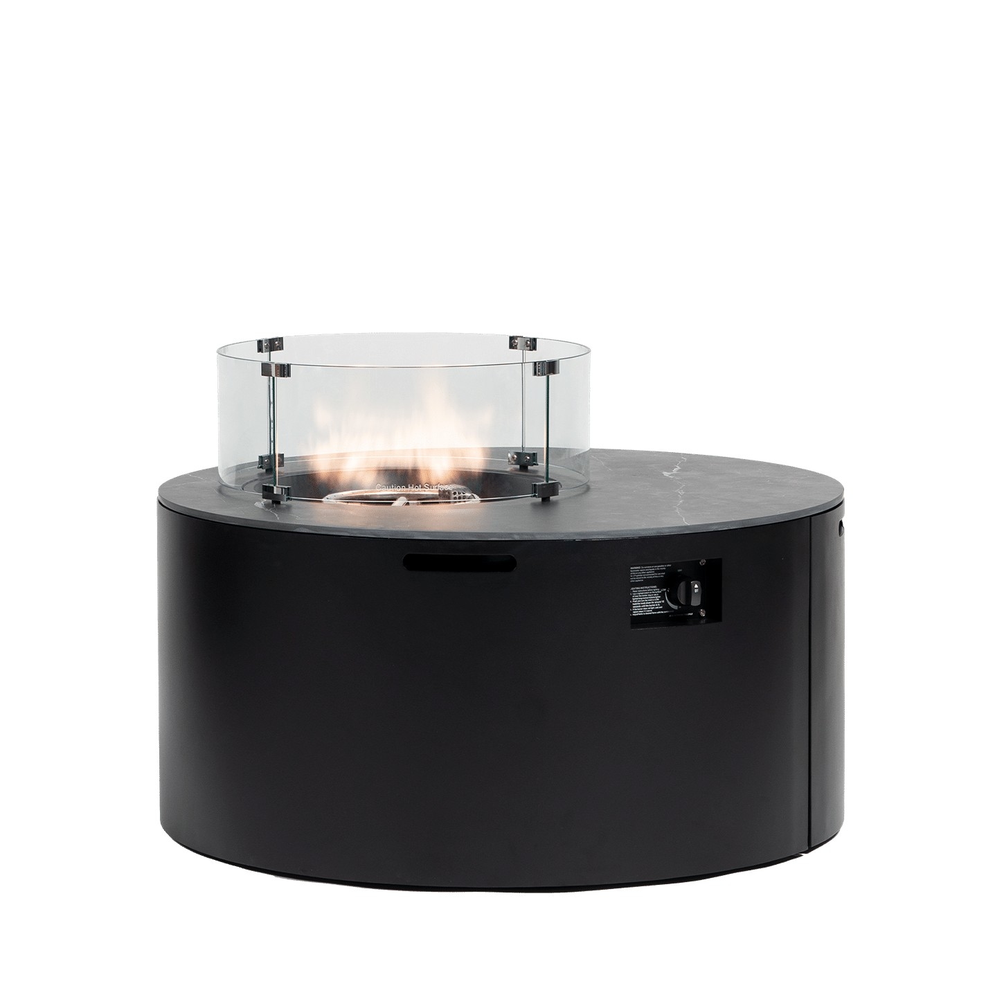 42" Rd. Sintered Stone-Top Fire Pit w/Lid