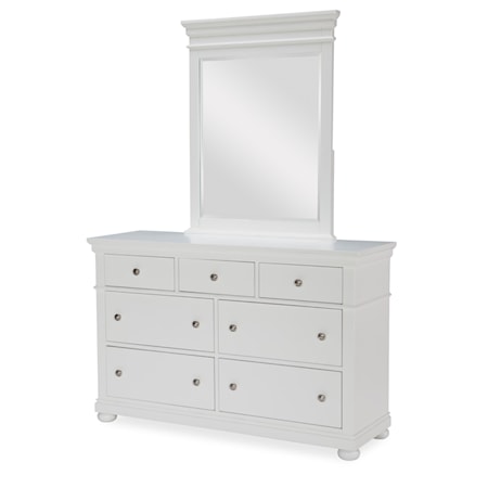 Dresser and Mirror Set