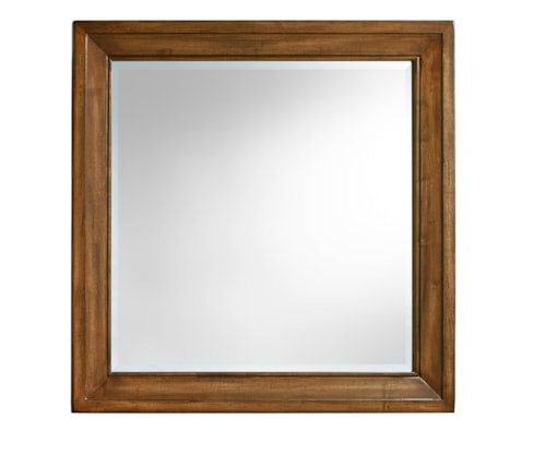 Rustic Farmhouse Square Mirror with Beveled Glass