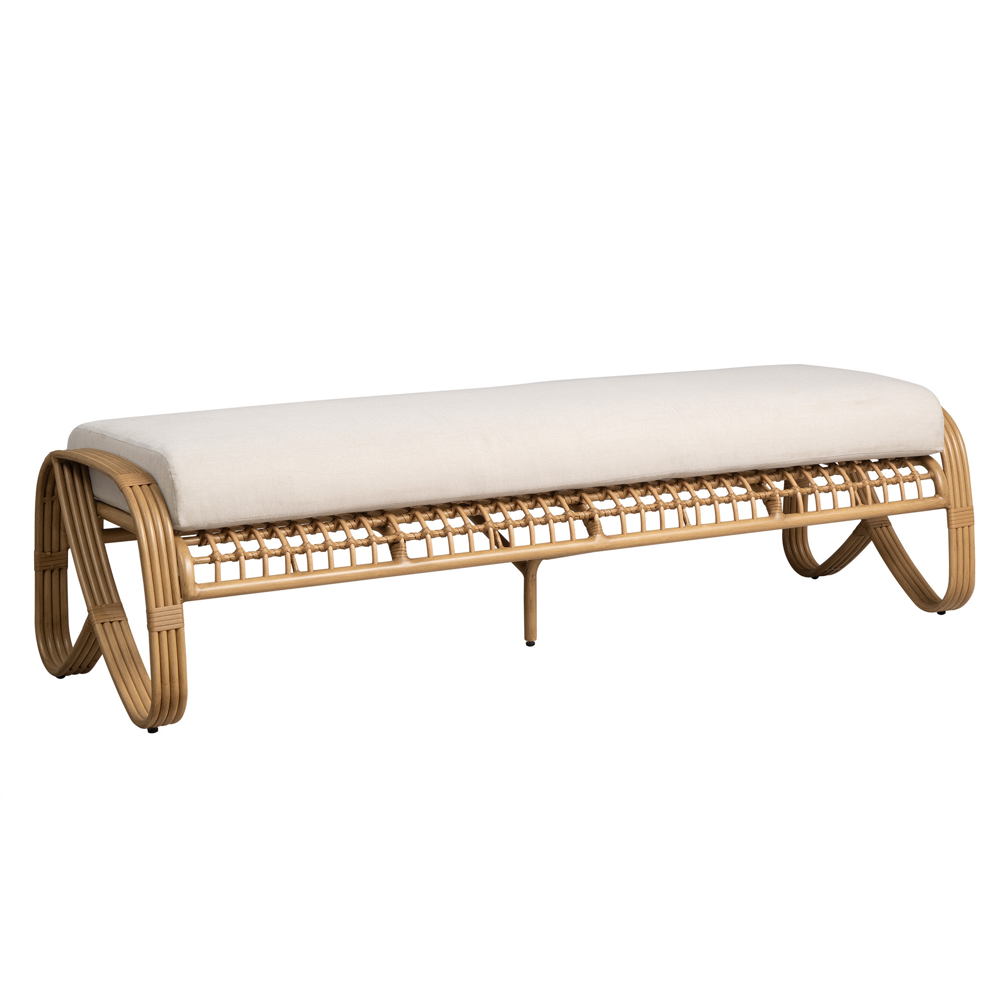 72" Cushioned Open-Weave Garden Bench