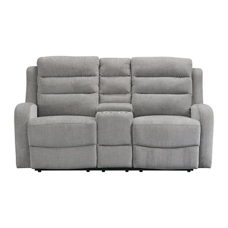 Casual Power Reclining Loveseat with Storage Console and Cup Holders