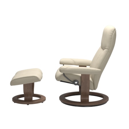 Medium Chair &amp; Ottoman with Classic Base