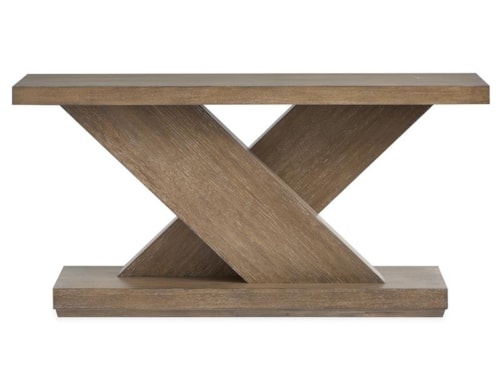Contemporary Rectangular Sofa Table with Crossed Pedestal
