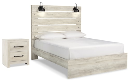 Queen Panel Bed And 2 Nightstands