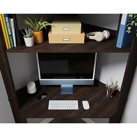 Corner Desk with Hutch &amp; Shelves