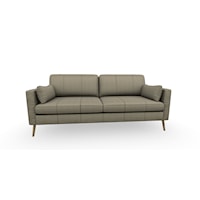Contemporary Small Scale Leather Sofa