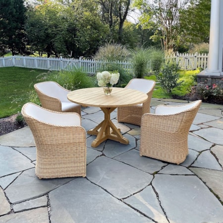 5-pc. Rd. Solid Teak Dining Set