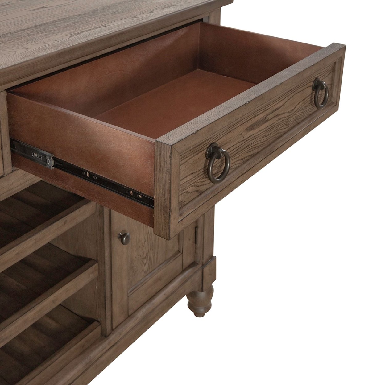 Liberty Furniture Americana Farmhouse 2-Drawer Buffet with Wine Storage