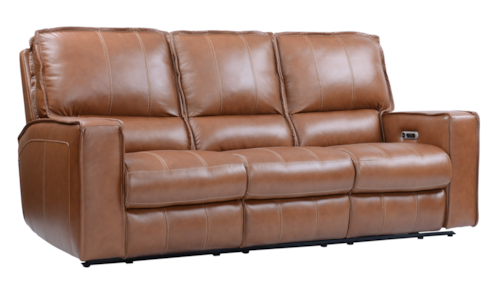 Transitional Lay Flat Power Triple Reclining Sofa with Power Headrests