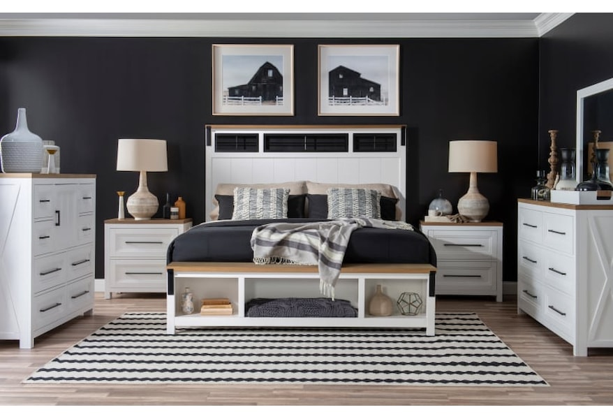 Legacy Classic Franklin Rustic Farmhouse King Panel Bed with