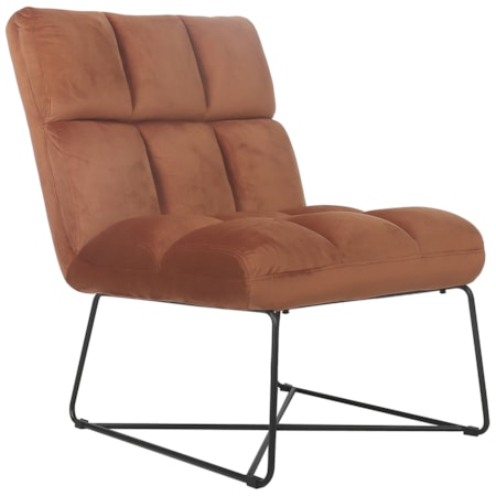 Lux Armless Accent Chair Burnt Orange