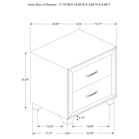 2-drawer Nightstand