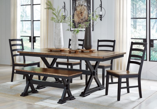 Dining Table, 4 Chairs And Bench