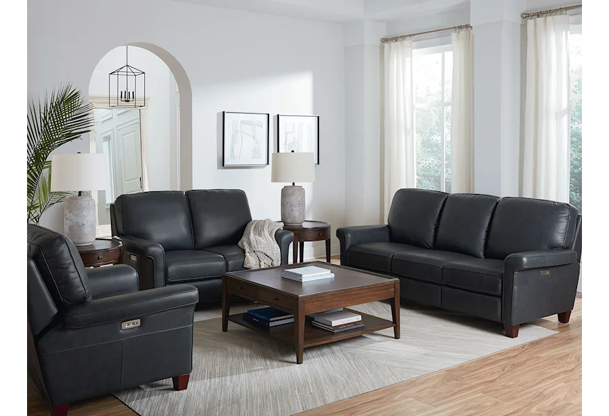 Club Level - Dixon Power Reclining Living Room Group by Bassett at Goods Furniture