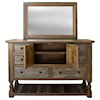 International Furniture Direct Stone Brown Dresser and Mirror