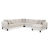 Transitional 4-Piece Sectional Sofa with Large Chaise