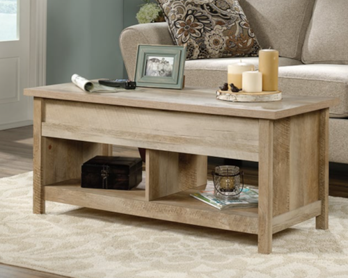 Farmhouse Lift-Top Coffee Table with Lower Shelf Storage