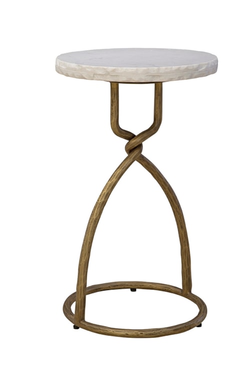Contemporary Side Table with Marble Top