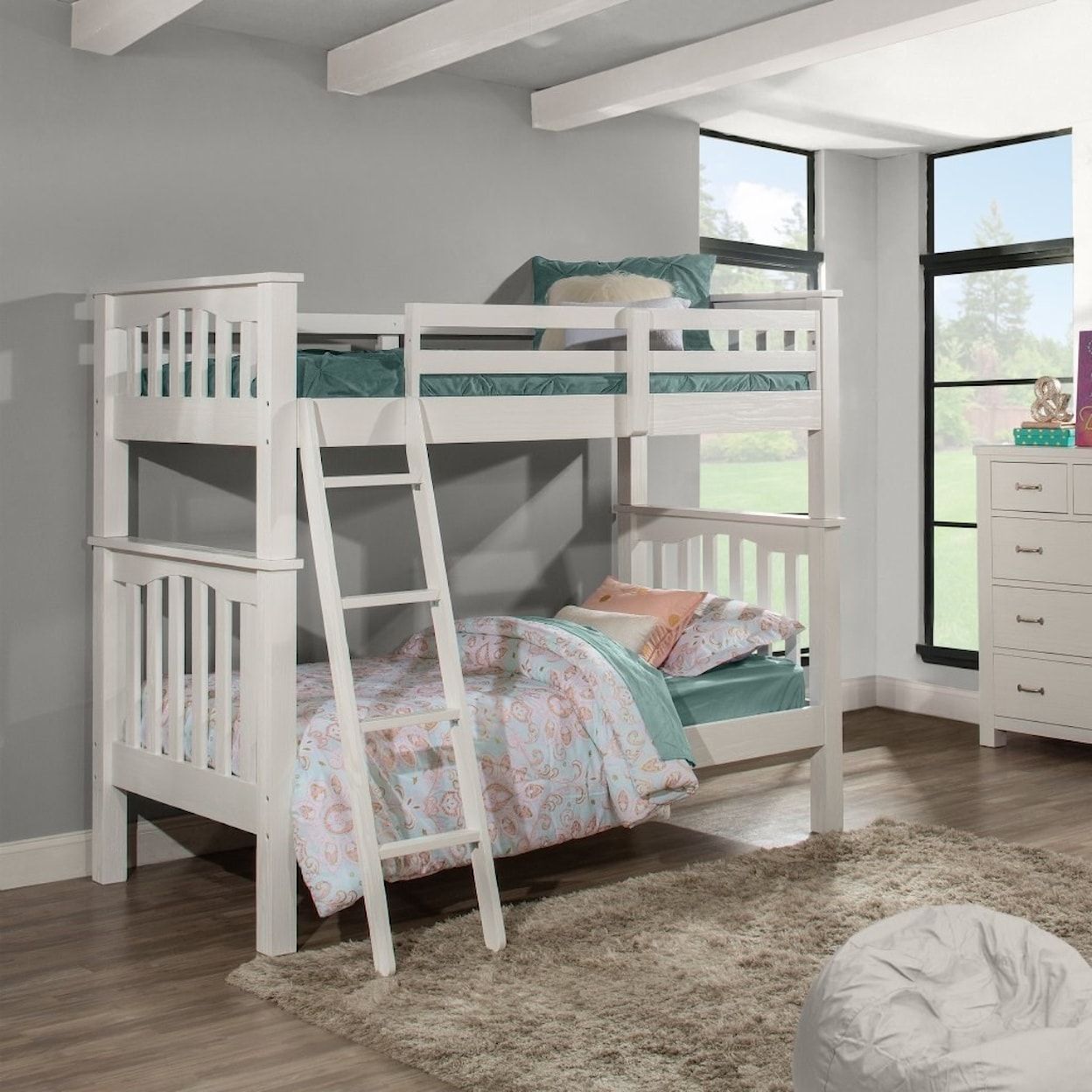 NE Kids Highlands Twin Over Twin Harper Bunk Bed