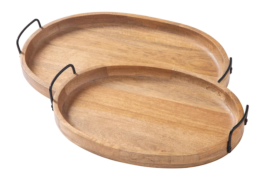 Accents Jocelyne Tray (Set of 2) by Signature Design by Ashley at Arwood's Furniture