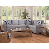 Transitional Two-Piece L Sectional with Flared Tapered Arms